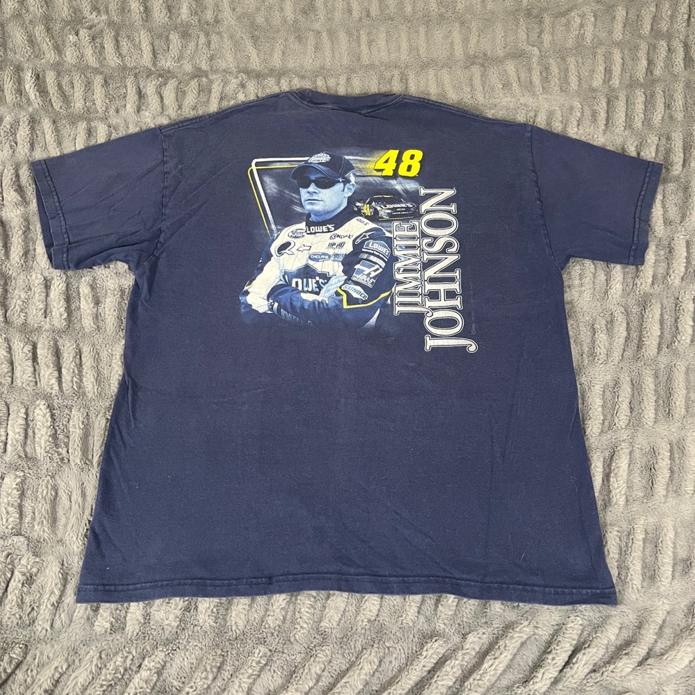 Vintage Jimmie Johnson NASCAR 2006 Champion T-Shirt Navy Blue XL Chase Authentic